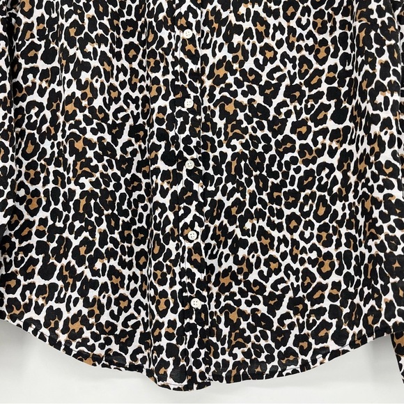 NWT J. Crew Linen Blend Leopard Print Slim-Fit Buttoned Shirt Blouse Top - Picture 5 of 13